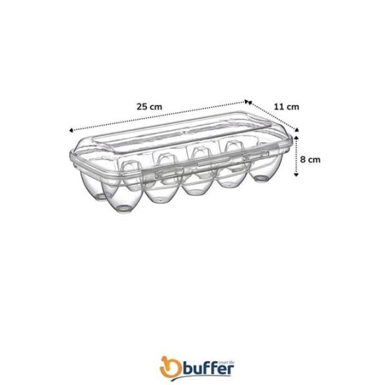BUFFER® 10 Bölmeli Kilitli Kapaklı Yumurtalık Saklama Kutusu YU110 BUFFER® 10 Bölmeli Kilitli Kapaklı Yumurtalık Saklama Kutusu YU110