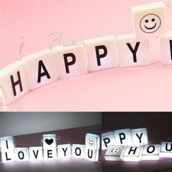BUFFER® 10lu Lightbox Işıklı Harf Mesaj Panosu Dekoratif Harf Işık Zinciri BUFFER® 10lu Lightbox Işıklı Harf Mesaj Panosu Dekoratif Harf Işık Zinciri