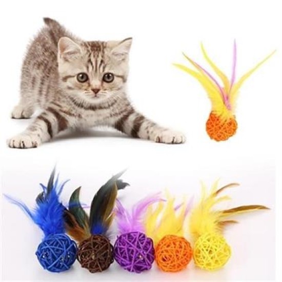 BUFFER® 2li Rattan Renkli Peluş Tüy Kedi Köpek Oyuncak Yakalama Çiğneme Çıngıraklı Top Oyuncağı BUFFER® 2li Rattan Renkli Peluş Tüy Kedi Köpek Oyuncak Yakalama Çiğneme Çıngıraklı Top Oyuncağı