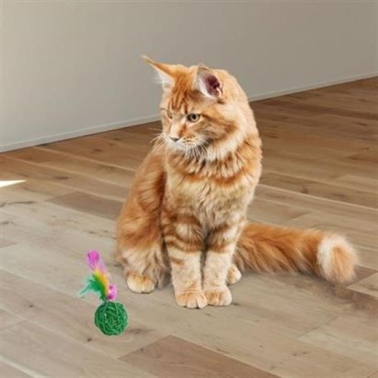 BUFFER® 2li Rattan Renkli Peluş Tüy Kedi Köpek Oyuncak Yakalama Çiğneme Çıngıraklı Top Oyuncağı BUFFER® 2li Rattan Renkli Peluş Tüy Kedi Köpek Oyuncak Yakalama Çiğneme Çıngıraklı Top Oyuncağı