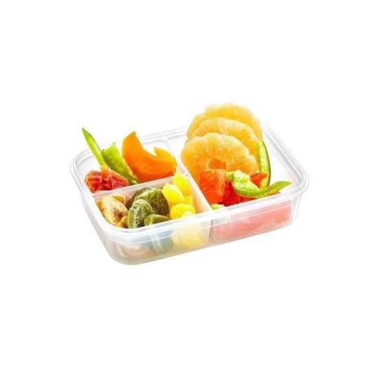 BUFFER® 3 Bölmeli Kilitli Kapaklı 1 Litre Erzak Saklama Kabı LC-510 BUFFER® 3 Bölmeli Kilitli Kapaklı 1 Litre Erzak Saklama Kabı LC-510