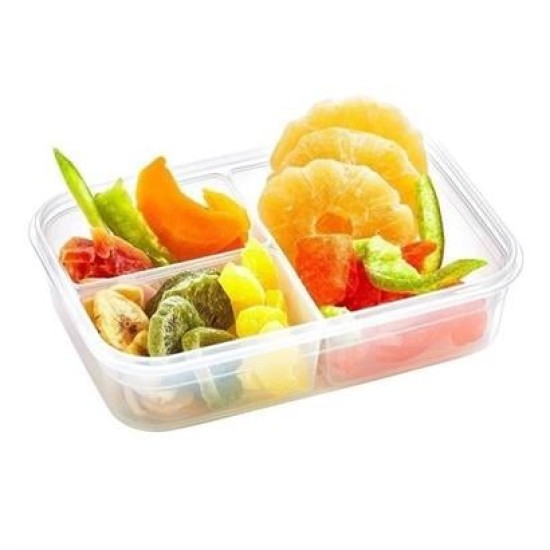 BUFFER® 3 Bölmeli Kilitli Kapaklı 1 Litre Erzak Saklama Kabı LC-510 BUFFER® 3 Bölmeli Kilitli Kapaklı 1 Litre Erzak Saklama Kabı LC-510