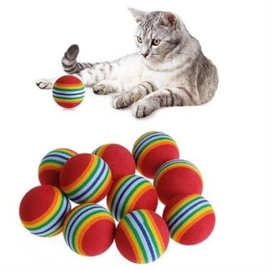Buffer® 3lü Gökkuşağı Sünger Kedi Köpek Çiğneme Oyun Topu 4,2 cm Buffer® 3lü Gökkuşağı Sünger Kedi Köpek Çiğneme Oyun Topu 4,2 cm