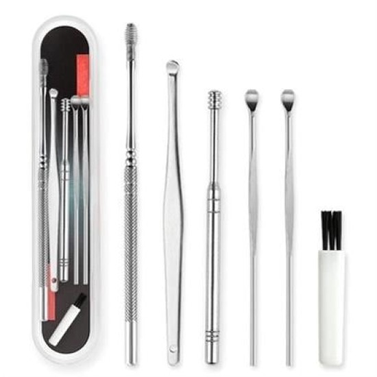 BUFFER® 6 Parça Paslanmaz Çelik Kulak Balmumu Toplayıcı Çıkarıcı Temizleyici Bakımı Çubuk Seti BUFFER® 6 Parça Paslanmaz Çelik Kulak Balmumu Toplayıcı Çıkarıcı Temizleyici Bakımı Çubuk Seti