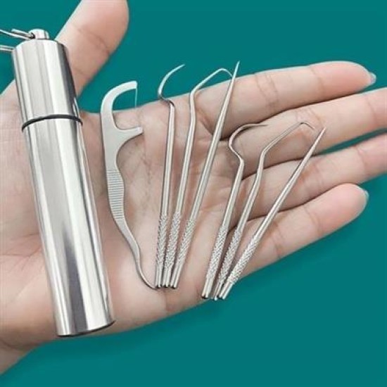 BUFFER® 7 Parça Paslanmaz Çelik Ağız Diş Tartar Sökücü Temizlik Bakım Seti BUFFER® 7 Parça Paslanmaz Çelik Ağız Diş Tartar Sökücü Temizlik Bakım Seti