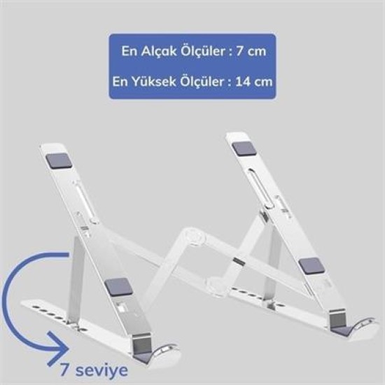 BUFFER® Ayarlanabilir Dizüstü Destek Tabanı Tamamen Katlanabilir Taşınabilir Laptop Yükseltici BUFFER® Ayarlanabilir Dizüstü Destek Tabanı Tamamen Katlanabilir Taşınabilir Laptop Yükseltici
