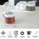 BUFFER® Beyaz 3lü Standlı Kapaklı Kaşıklı Cam Hava Sızdırmaz Baharatlık Takımı KC-386 BUFFER® Beyaz 3lü Standlı Kapaklı Kaşıklı Cam Hava Sızdırmaz Baharatlık Takımı KC-386