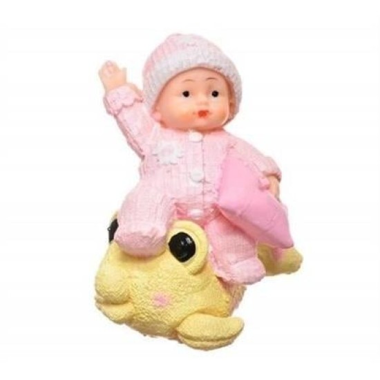 BUFFER® Decotown Hediyelik Sevimli Pembe Bebek Biblo Polyester Süs Eşyası BUFFER® Decotown Hediyelik Sevimli Pembe Bebek Biblo Polyester Süs Eşyası