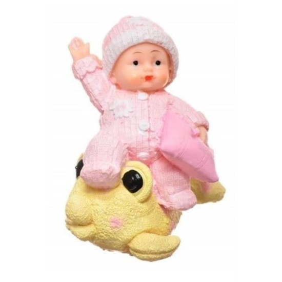 BUFFER® Decotown Hediyelik Sevimli Pembe Bebek Biblo Polyester Süs Eşyası BUFFER® Decotown Hediyelik Sevimli Pembe Bebek Biblo Polyester Süs Eşyası