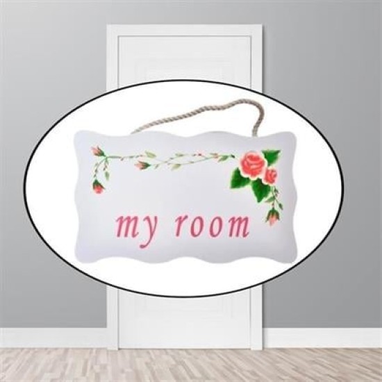 BUFFER® Decotown My Room Benim Odam Dekoratif Çiçek Desenli Kapı Askısı BUFFER® Decotown My Room Benim Odam Dekoratif Çiçek Desenli Kapı Askısı