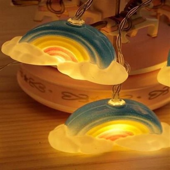 BUFFER® Dekoratif Şirin Gökkuşağı Pilli İp Şerit Led Işık Gece Lambası BUFFER® Dekoratif Şirin Gökkuşağı Pilli İp Şerit Led Işık Gece Lambası
