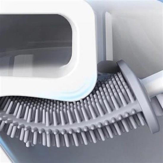 BUFFER® Duvara Monte Edilebilir Kapaklı Askılı Klozet Yumuşak Silikon Başlıklı Tuvalet Fırçası Seti BUFFER® Duvara Monte Edilebilir Kapaklı Askılı Klozet Yumuşak Silikon Başlıklı Tuvalet Fırçası Seti