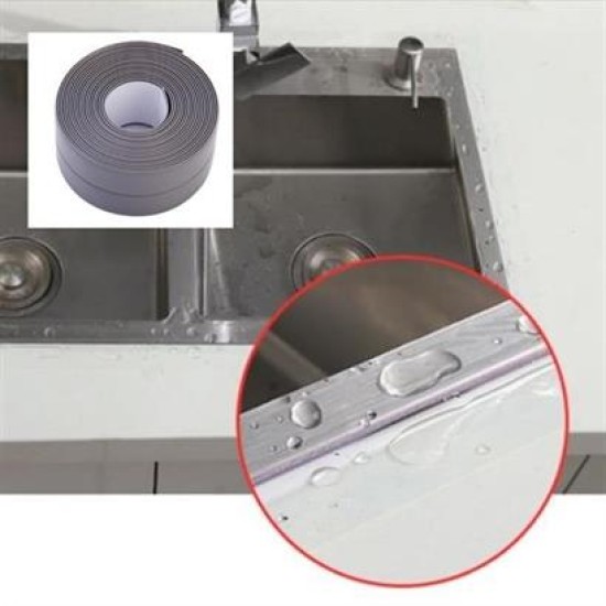 BUFFER® Gri Su Sızdırmaz Banyo Mutfak Lavabo Küvet İzolasyon Şerit Bant BUFFER® Gri Su Sızdırmaz Banyo Mutfak Lavabo Küvet İzolasyon Şerit Bant