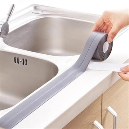 BUFFER® Gri Su Sızdırmaz Banyo Mutfak Lavabo Küvet İzolasyon Şerit Bant BUFFER® Gri Su Sızdırmaz Banyo Mutfak Lavabo Küvet İzolasyon Şerit Bant