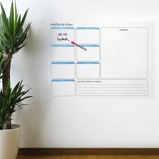 BUFFER® Haftalık Planlayıcı Manyetik Duvar Stickerı Takvim 100 cm x 60 cm BUFFER® Haftalık Planlayıcı Manyetik Duvar Stickerı Takvim 100 cm x 60 cm