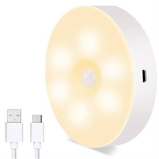 BUFFER® Hareket Sensörlü Usb Şarjlı Spot Lamba Mıknatıslı ve Yapışkanlı Gün Işığı Renk Led BUFFER® Hareket Sensörlü Usb Şarjlı Spot Lamba Mıknatıslı ve Yapışkanlı Gün Işığı Renk Led