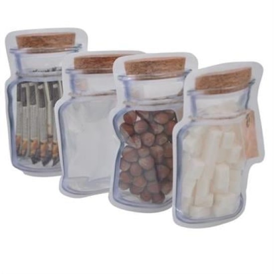 BUFFER® Kavanoz Görünümlü Kilitli Poşet Çıtçıtlı ve Pratik Torba 4 Adet BUFFER® Kavanoz Görünümlü Kilitli Poşet Çıtçıtlı ve Pratik Torba 4 Adet