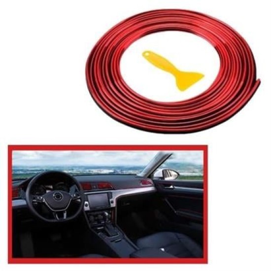 BUFFER® Kırmızı Araba Oto Trim Dekorasyon Şeridi Kauçuk Elastik Kolay Kurulum 5 metre Şerit Bant BUFFER® Kırmızı Araba Oto Trim Dekorasyon Şeridi Kauçuk Elastik Kolay Kurulum 5 metre Şerit Bant