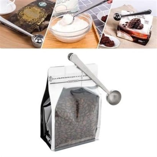BUFFER® Mandallı Kahve Ölçü Kaşığı Silver Çok Fonksiyonlu Paslanmaz Çelik Kaşık BUFFER® Mandallı Kahve Ölçü Kaşığı Silver Çok Fonksiyonlu Paslanmaz Çelik Kaşık