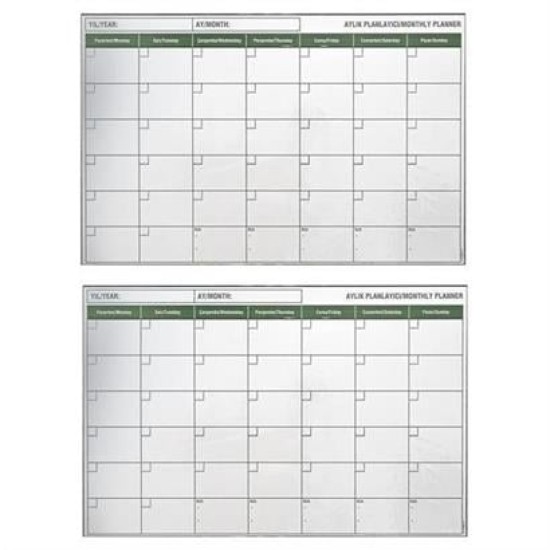 BUFFER® Manyetik Yapışkanlı Bir Aylık Program Planlayıcı Takvim 85x56 cm BUFFER® Manyetik Yapışkanlı Bir Aylık Program Planlayıcı Takvim 85x56 cm