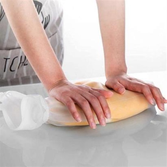BUFFER® Orta Hamur Torbası Silikon Şeffaf Hamur Yoğurma Torbası Ekmek Makarna Mantı Hamuru Kolay Yo BUFFER® Orta Hamur Torbası Silikon Şeffaf Hamur Yoğurma Torbası Ekmek Makarna Mantı Hamuru Kolay Yo