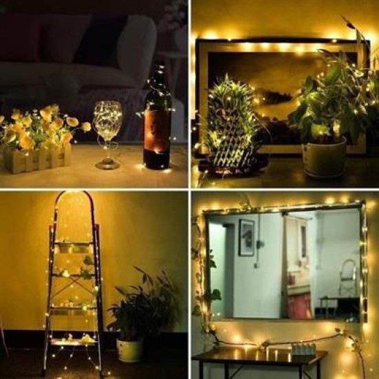 BUFFER® Peri Led Işık 5 Metre (Sarı) Pilli Aydınlatma Şerit Saçak Spot Süsleme BUFFER® Peri Led Işık 5 Metre (Sarı) Pilli Aydınlatma Şerit Saçak Spot Süsleme
