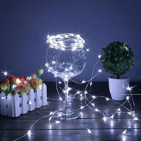 BUFFER® Pilli 5 metre Dekoratif Peri Led Beyaz Aydınlatma Süsleme Lambası BUFFER® Pilli 5 metre Dekoratif Peri Led Beyaz Aydınlatma Süsleme Lambası