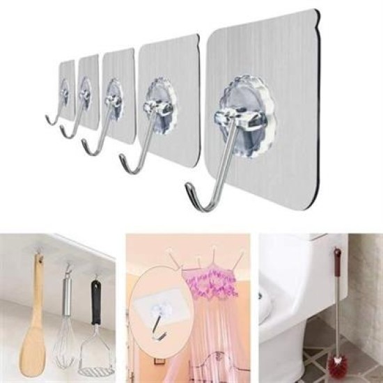 BUFFER® Süper Güçlü Yapışkanlı Suya Dayanıklı Şeffaf Askı 5li Set Yeniden Kullanılabilir Kancalar BUFFER® Süper Güçlü Yapışkanlı Suya Dayanıklı Şeffaf Askı 5li Set Yeniden Kullanılabilir Kancalar