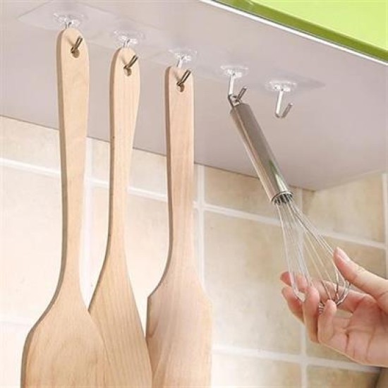 BUFFER® Süper Güçlü Yapışkanlı Suya Dayanıklı Şeffaf Askı 5li Set Yeniden Kullanılabilir Kancalar BUFFER® Süper Güçlü Yapışkanlı Suya Dayanıklı Şeffaf Askı 5li Set Yeniden Kullanılabilir Kancalar