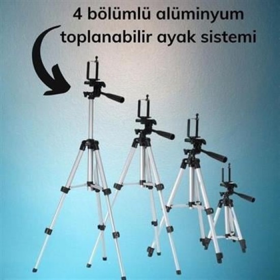 BUFFER® Taşıma Çantalı 130 cm Profesyonel Alüminyum Kamera Tripodu BUFFER® Taşıma Çantalı 130 cm Profesyonel Alüminyum Kamera Tripodu