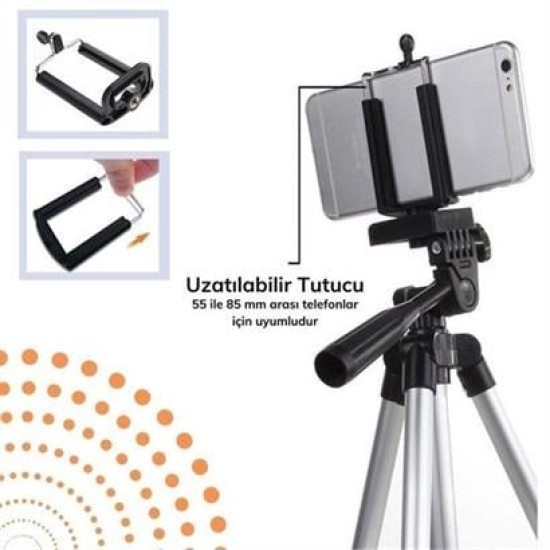 BUFFER® Taşıma Çantalı 130 cm Profesyonel Alüminyum Kamera Tripodu BUFFER® Taşıma Çantalı 130 cm Profesyonel Alüminyum Kamera Tripodu