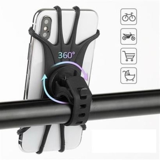 BUFFER® Universal Bisiklet Motosiklet Çocuk Arabası Silikon 360 Derece Telefon Tutucu Tüm Modellerle BUFFER® Universal Bisiklet Motosiklet Çocuk Arabası Silikon 360 Derece Telefon Tutucu Tüm Modellerle