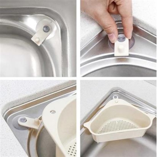 BUFFER® Vantuzlu Üçgen Sebze Meyve Lavabo Raf Evye Süzgeç Sünger Tutucu Düzenleyici Mutfak Organize BUFFER® Vantuzlu Üçgen Sebze Meyve Lavabo Raf Evye Süzgeç Sünger Tutucu Düzenleyici Mutfak Organize
