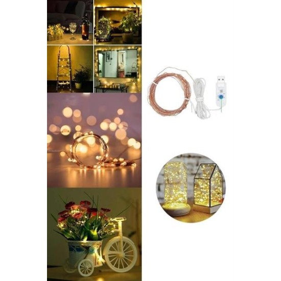 BUFFER® Yılbaşı ve Özel Konsept Dekorasyon 5 Mt USB Bağlantılı Led Işık BUFFER® Yılbaşı ve Özel Konsept Dekorasyon 5 Mt USB Bağlantılı Led Işık