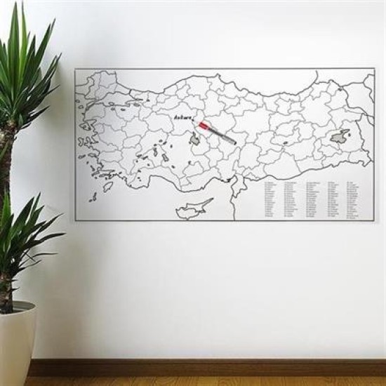 Yazılabilir Türkiye Haritası Manyetik Duvar Stickerı 110 x 56 cm Yazılabilir Türkiye Haritası Manyetik Duvar Stickerı 110 x 56 cm
