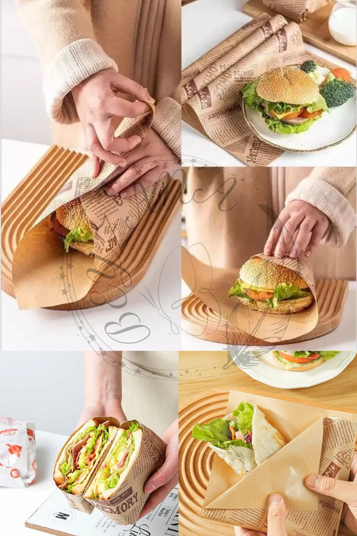 IMG_1731.webp Vintage Gazete Desenli Sunum Kağıdı 50 Adet - Görsel 1