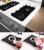 Siyah Renk Ocak Koruyucu Folyo Yanmaz Yapışmaz 4'lü Set - Görsel 3