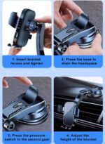 Torpido Üstü Vakumlu Araç Telefon Tutucu Ayarlanabilir Uzun Kollu - Görsel 4